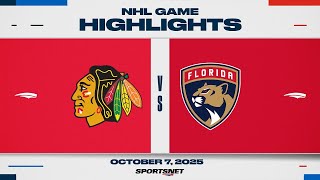 : NHL Highlights | Blackhawks vs. Panthers - October 7, 2025