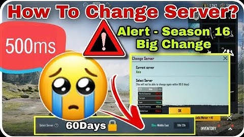 Season 16 PUBG mobile server solutions | How to change PUBG server | pubg server issues | server