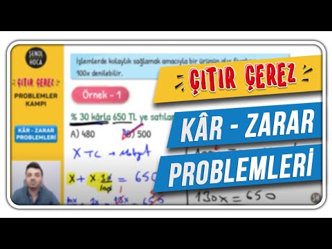 Kar - Zarar Problemleri - Çıtır Çerez Problem Kampı - Şenol Hoca