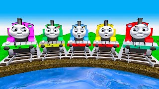 【踏切アニメ】あぶない電車 THOMAS FRIENDS RAINBOW COLORS Railroad Crossing Animation #train