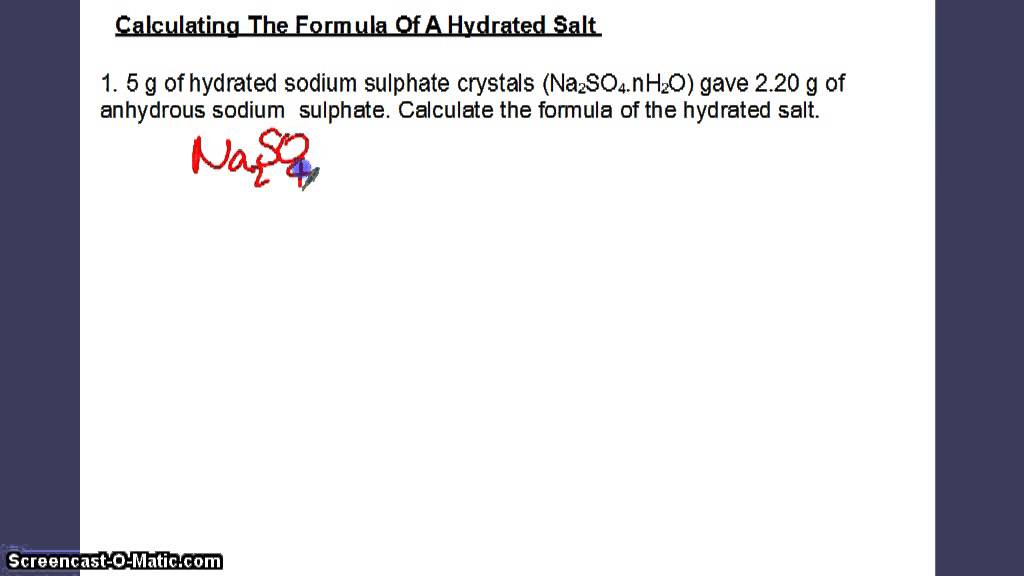 Mol Formula & Hydrated Salts Formula Video YouTube