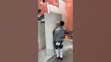 skilled labor install modern, large-format tiles#shortsfeed