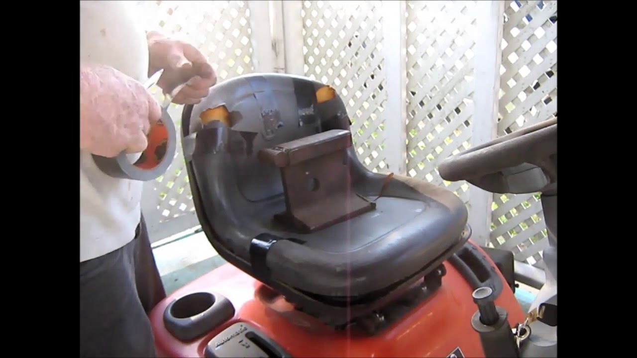 Repairing the seat on a Husqvarna riding mower - YouTube