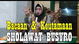 Bacaan dan Keutamaan Sholawat Busyro