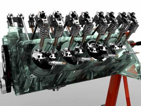 Animated V8 Engine transparent - YouTube 3 1 l engine diagram 