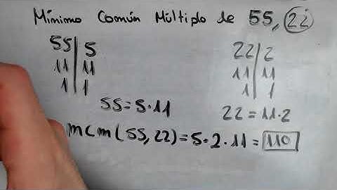 Mínimo Común Múltiplo de 55, 22 | MCM
