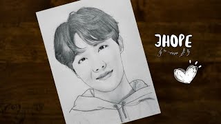 كيفية رسم جيهوب من فرقه BTS بالخطوات | How to draw J-hope BTS - step by step