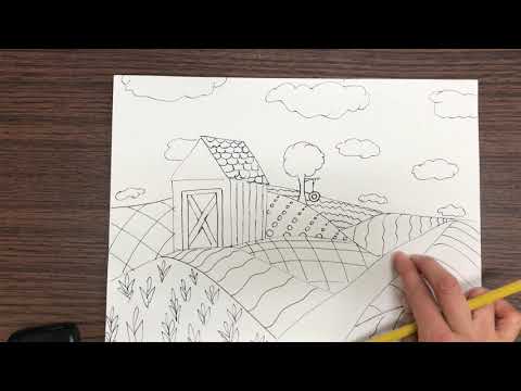 How To Draw A Farm Landscape 