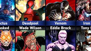 Marvel Characters With and Without Masks