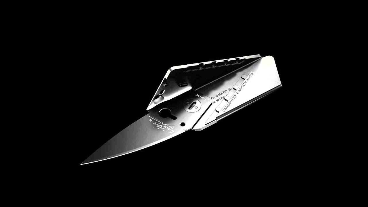 Cardsharp4 black folding safety knife (size of a credit card) by Iain Sinclair YouTube