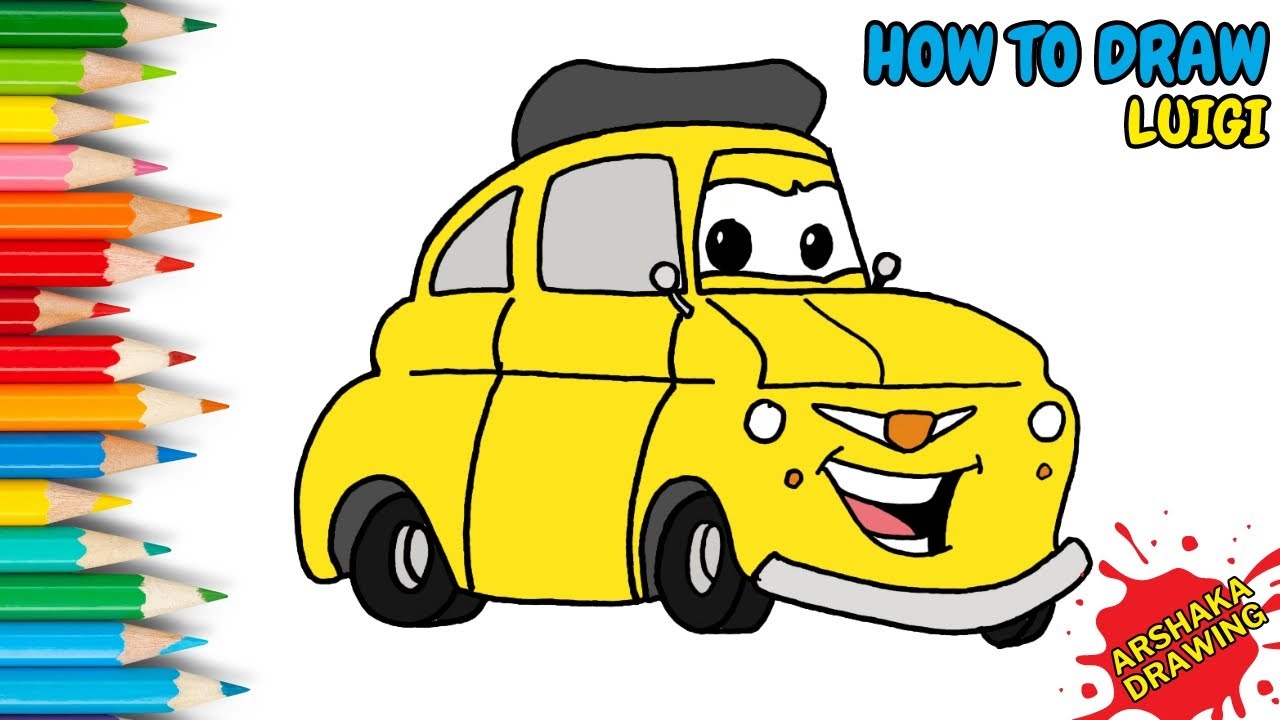 How to Draw Luigi from Disney Pixar Cars | Lightning McQueen | Cars 3 ...