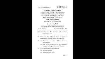 MMPC - 012  December  2023 Question Paper