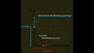 Animated Math: How Fast Is the Distance Growing Between Two Cars? 🚗📏 #shorts