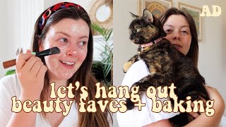 HOME VLOG - LET'S HANG OUT, BEAUTY FAVES + BAKING
