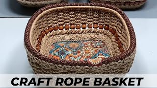 jute craft ideas for school project, craft basket idea with jute rope #diy #handmade #craft