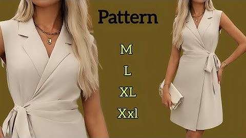 Sleeveless Pleated Wrap Dress Pattern | Step-by-step Notched Collar Design
