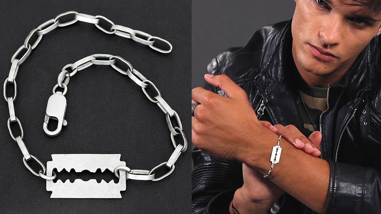 MATEO Razor Blade Silver and Cord Bracelet for Men | MR PORTER