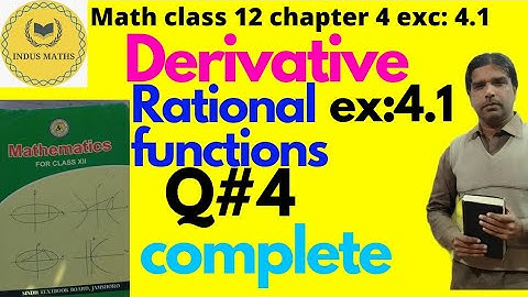 derivative of rational function/ 12 class math/4 chapter ex 4.1 question 4/sindh board