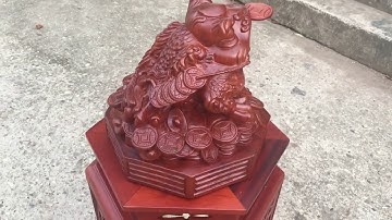 TƯỢNG CÓC (THIỀM THỪ - Cụ Cóc Ngậm Tiền ) GỖ HƯƠNG Sịn - Đồ Gỗ Kangnam