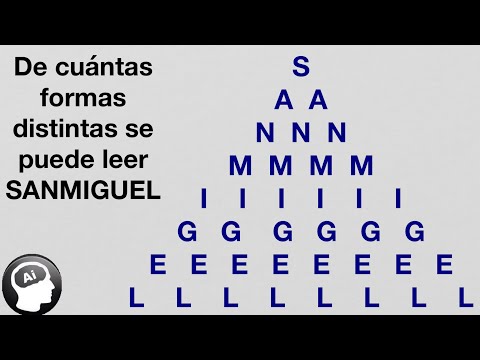 De cuantas formas distintas se puede leer SANMIGEL en el siguiente arreglo, razonamiento inductivo