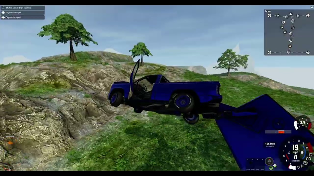 Triple charged default truck with a CVT crashing several times.