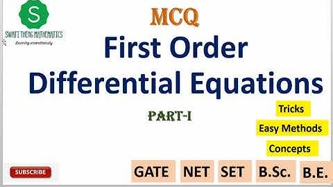 First order differential equations mcq || ODE @SwatiThengMathematics