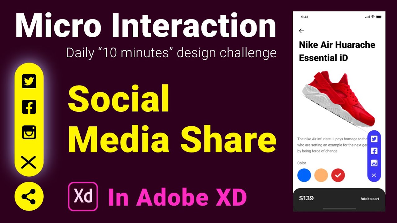 Social Media Share - Micro Interaction in adobe XD - YouTube