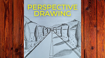 How To Draw 1 Point Perspective, One Point Perspective Road Drawing, Perspective Drawing Easy
