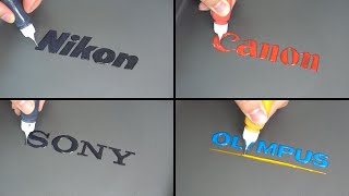 Camera Brand Logo Pancake Art - Sony, Nikon, Canon, Olympus