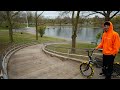 GRINDING THE LONGEST HANDRAIL STRAIGHT INTO A POND! (BMX)