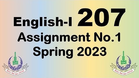 AIOU Code 207 Solved Assignment No.1 Spring 2023