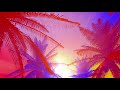 1 hour visual in full  tropical sunset background loop