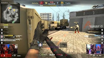 dev1ce & cajunb clutch 2v5 - Astralis vs fnatic MLG CS:GO Major Championship: Columbus Quarterfinal