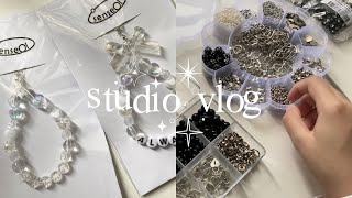 studio vlog  beaded keychains, organize ikea cart, new beads