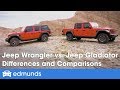 Jeep Wrangler vs. Jeep Gladiator - Differences and Comparisons