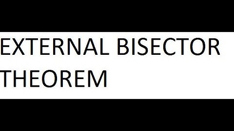External bisector Theorem