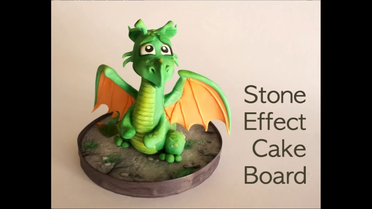 How to Cover a Cake Board in Fondant - Basic Fondant / Wood Grain / Stone  Effect 