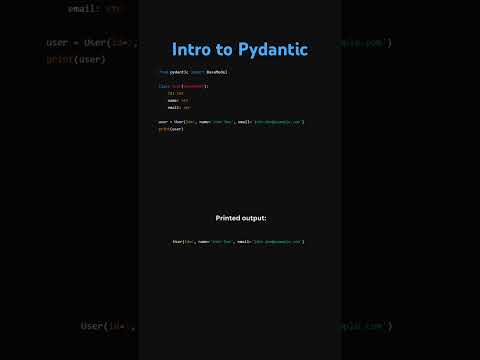 Intro to Pydantic