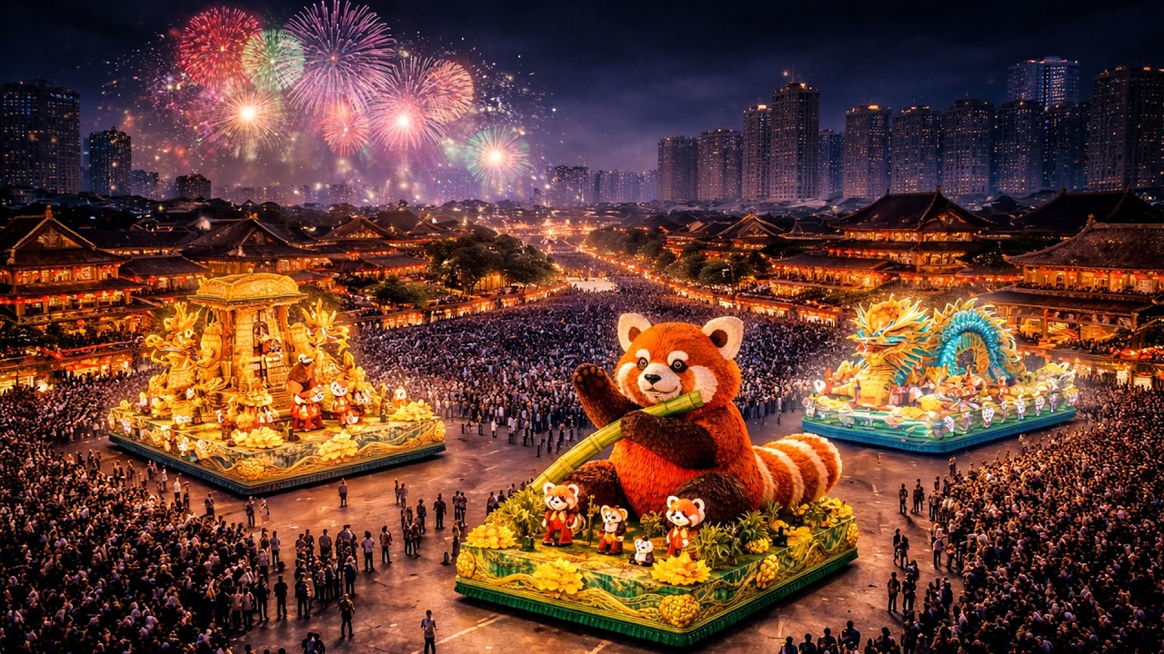 Desfile Nocturno de Año Nuevo Chino en Hong Kong 2026 (4K) Luces, Dragones y Magia