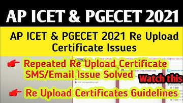 AP ICET 2021 Re Upload Issues | AP ICET 2021 Application Under Verification | AP PGECET Re Upload