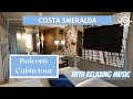 Costa Smeralda - Balcony Cabin tour - Relaxing music - All details