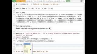 2014 02 14 - Elliptic Curve Digital Signature Algorithm in the SageMathCloud