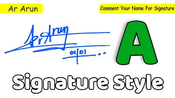 ✔️ Ar Arun Name Signature Style Request Done