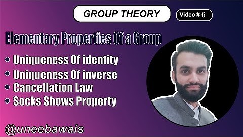 Elementary Properties of a Group || Lecture 6.