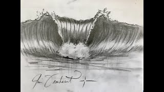 Wave perspective - Front view, #2 of 3 Draw a Wave coming directly toward you #waves #drawing #art