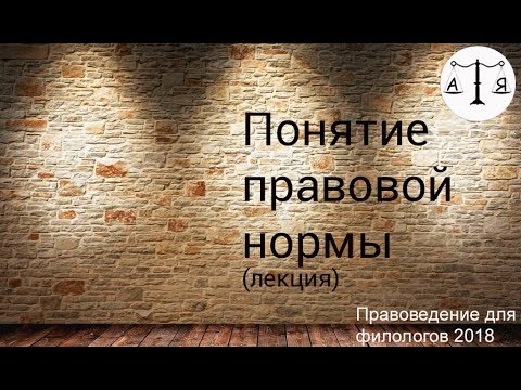 Понятие правовой нормы (лекция)