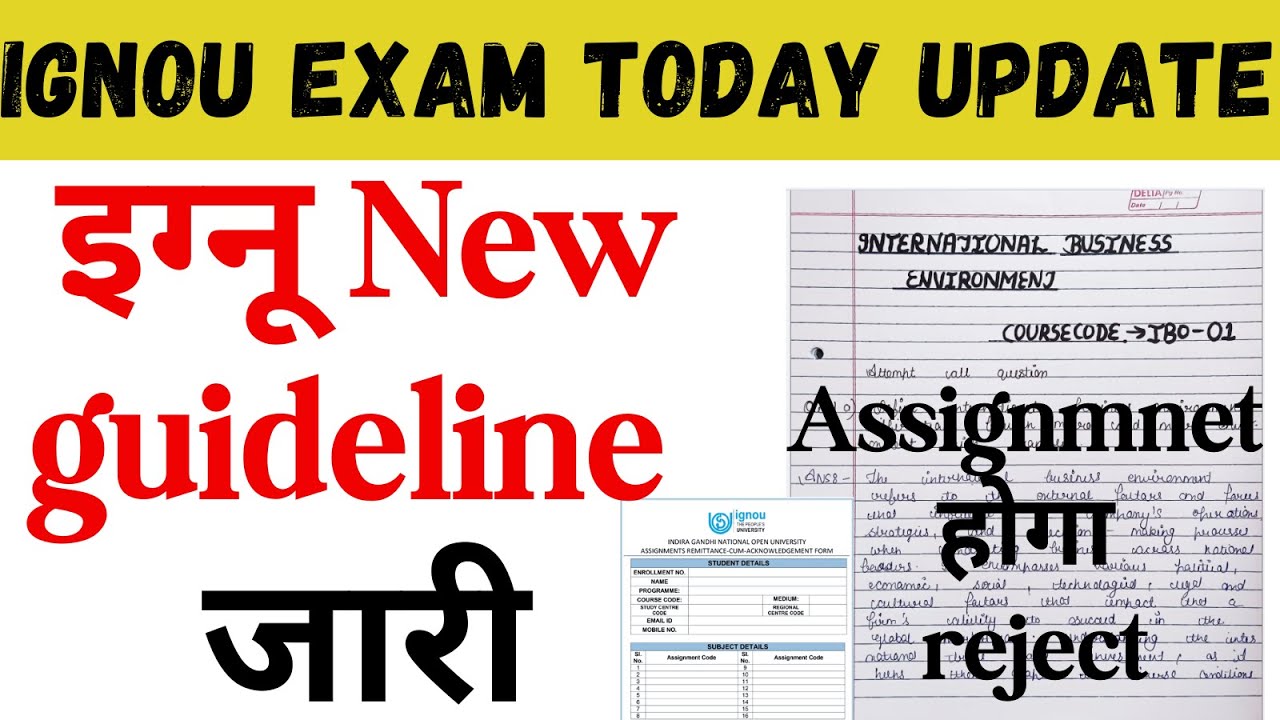 IGNOU Released Assignment Submission New Guidelines 2025 | IGNOU ...