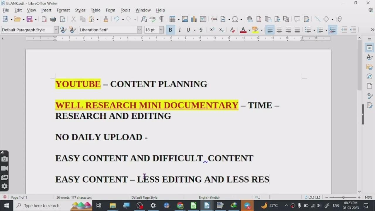 DEMO CLASS YOUTUBE CONTENT PLAN FOR RESERACH CONTENT (PART 1) YouTube