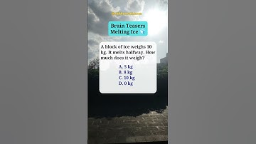 Brain Teasers | Melting Ice #shorts #riddlemathzone #maths