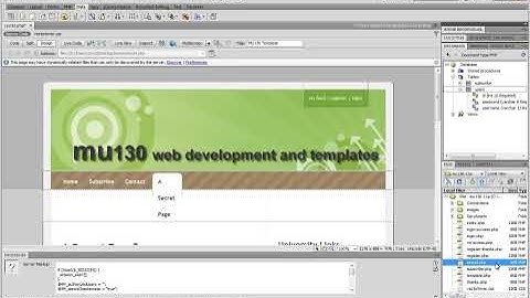 MU130 - Login Part 03 - Dreamweaver CS5.5 - Creating a secret page